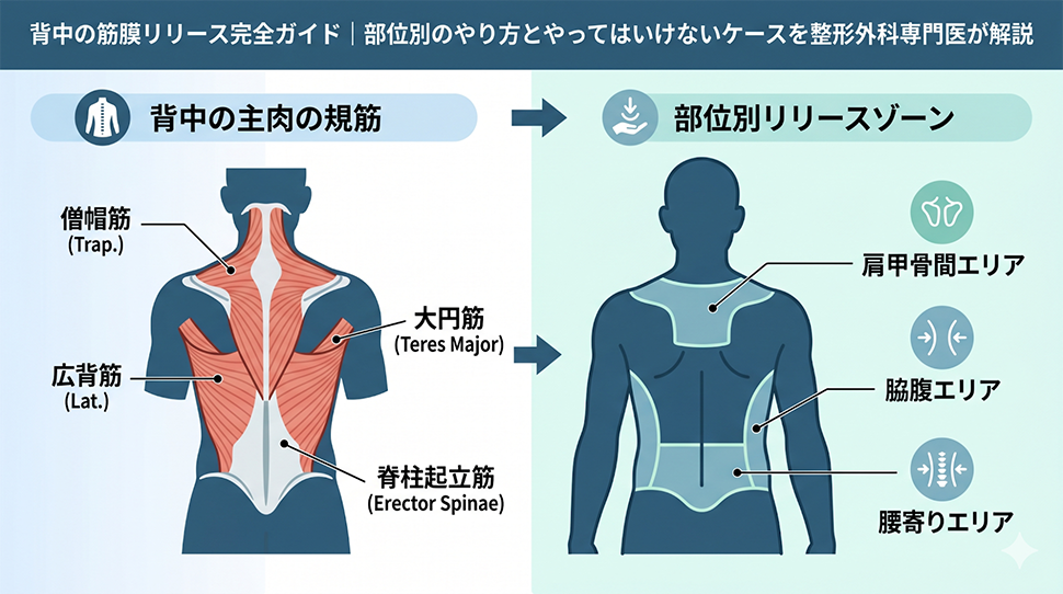 背中の筋膜とは｜広背筋・僧帽筋・脊柱起立筋・菱形筋の役割